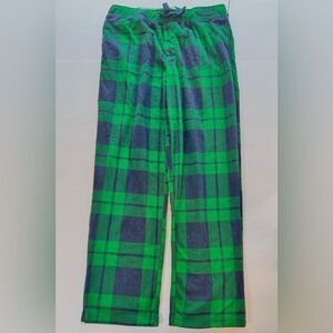 Goodfellow & Co Green and Navy Plaid Microfleece Pajama Pants Size L (36/38)